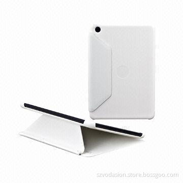 ultra thin leather case for apple ipad mini with wake up and sleep down function